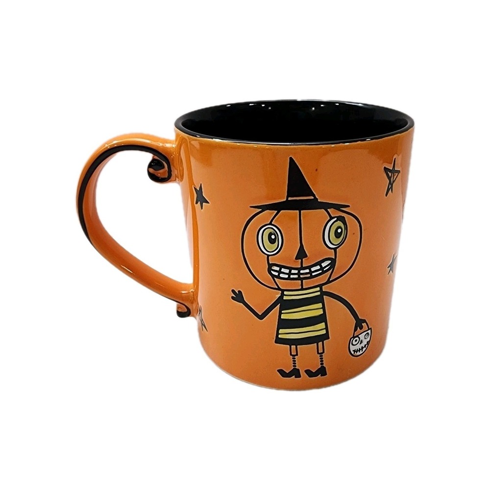 ELI + ANA Orange Halloween Trick Or Treat Pumpkin Mug New